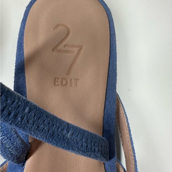 27 Edit Naturalizer Blue Suede Haylee Slingback Pointed Toe Flat Size 7.5 - Picture 3 of 6